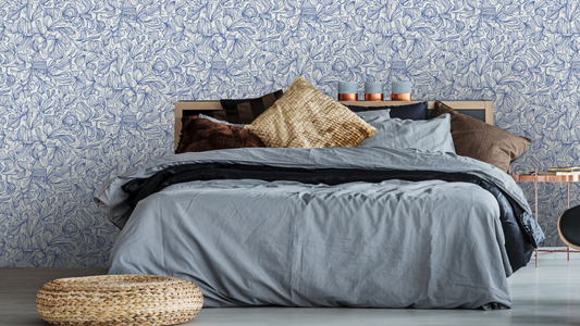 Linien – Hellbeige und Blau